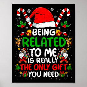 Mit mir verwandt Lustiger Weihnachten Familie Xmas Poster