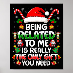 Mit mir verwandt Lustiger Weihnachten Familie Xmas Poster
