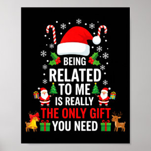 Mit mir verwandt Lustiger Weihnachten Familien-Xma Poster