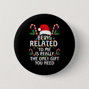 Mit mir verwandt Lustiges Weihnachten Familie Xmas Button