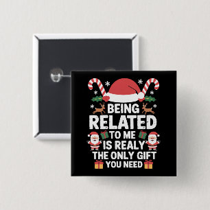 Mit mir verwandt Lustiges Weihnachten Familie Xmas Button