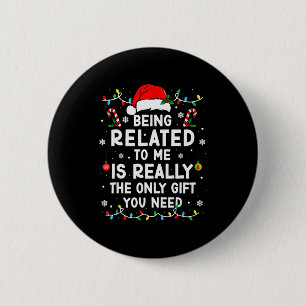 Mit mir verwandt Lustiges Weihnachten Familie Xmas Button