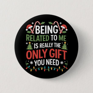 Mit mir verwandt Lustiges Weihnachten Familie Xmas Button
