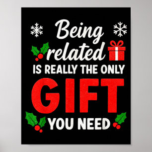 Mit mir verwandt Lustiges Weihnachten Familie Xmas Poster