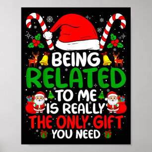 Mit mir verwandt Lustiges Weihnachten Familie Xmas Poster