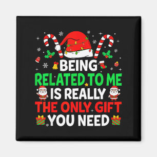 Mit mir verwandt Lustiges Weihnachten Familien-Xma Magnet