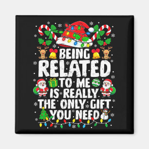 Mit mir verwandt Lustiges Weihnachten Familien-Xma Magnet