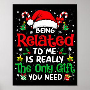 Mit mir verwandt Lustiges Weihnachten Familien-Xma Poster