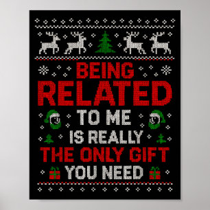 Mit mir verwandt Lustiges Weihnachten Familien-Xma Poster