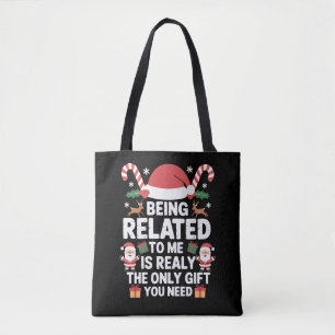Mit mir verwandt Lustiges Weihnachten Familien-Xma Tasche
