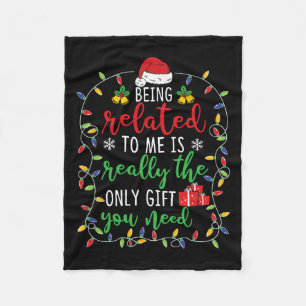 Mit mir verwandt sein - Funny Christmas Family Mat Fleecedecke