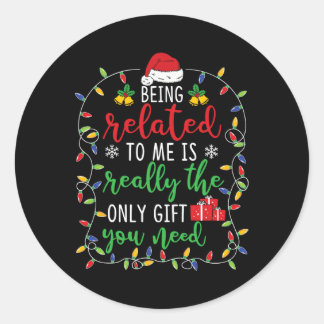 Mit mir verwandt sein - Funny Christmas Family Mat Runder Aufkleber