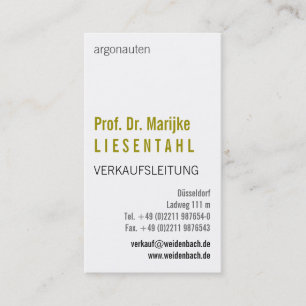 Mit Monogram Hochformat Visitenkarte