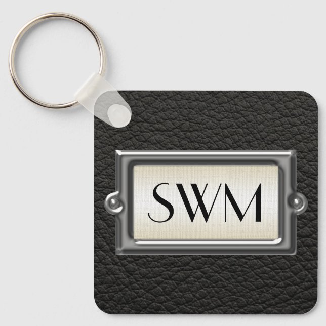 Mit Monogramm 3-Buchstaben-Führungskraft für Männe Schlüsselanhänger (Vorderseite)
