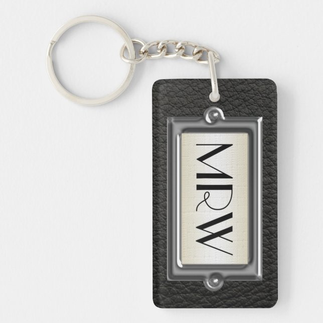 Mit Monogramm 3-Buchstaben-Führungskraft für Männe Schlüsselanhänger (Vorderseite)