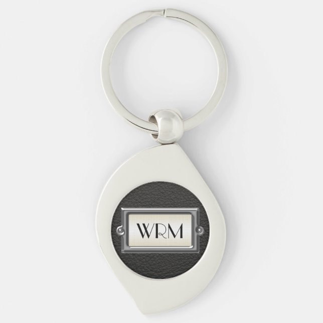 Mit Monogramm 3-Buchstaben-Führungskraft für Männe Schlüsselanhänger (Vorderseite)