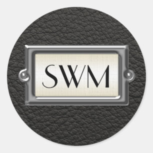 Mit Monogramm 3-Buchstaben-Führungskraft Männer  Runder Aufkleber