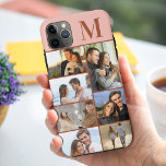 Mit Monogramm 7 Fotomaterial auf der Terracotta Case-Mate iPhone Hülle<br><div class="desc">Mit Monogramm Foto Collage iPhone Gehäuse, die Sie mit 7 Ihrer Lieblings-Fotos und Ihre erste personalisieren können. Die Vorlage ist für Sie bereit, um Ihre Fotos hinzuzufügen, arbeiten oben nach unten auf der verlassen Seite, dann oben nach unten auf der rechten Seite. Das Design hat eine Terracotta Pfirsichfarbpalette und Ihr...</div>