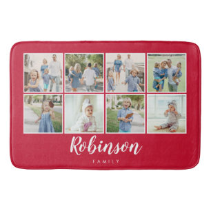Mit Monogramm 8-Foto-Familienkollektion Rot Badematte