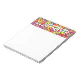 Mit Monogramm Abstrakter Swirl Notizblock