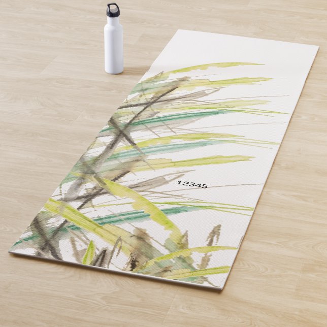 Mit Monogramm Abstraktes Gras Wasserfarbe Handgema Yogamatte (Beispiel)