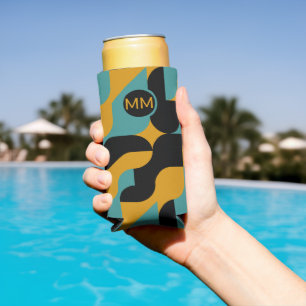 Mit Monogramm Abstraktes Muster Personalisiert Selters Dosenkühler