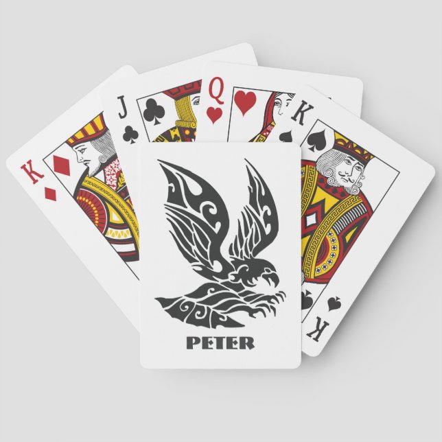 Mit Monogramm Adler Spielkarten (Rückseite)