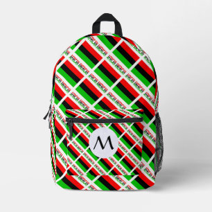 Mit Monogramm afroamerikanische Flagge Bedruckter Rucksack