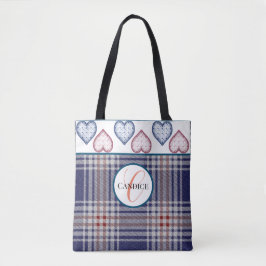 Mit Monogramm amerikanische Rot-Weiß-und Blauer-Ka Tasche