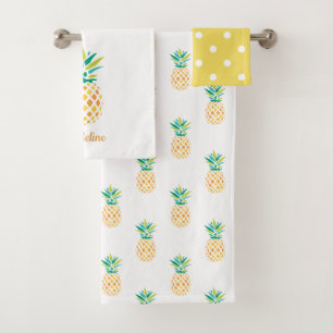Mit Monogramm Ananas Badhandtuch Set