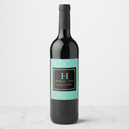 Mit Monogramm Ananas Weinetikett