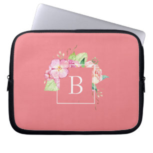 Mit Monogramm anfänglicher Abstrakter und rosafarb Laptopschutzhülle