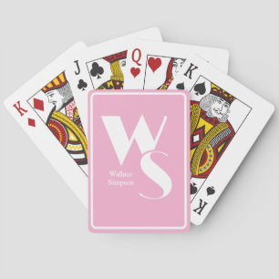 Mit Monogramm Anfangsnamen Rosa und Weißes Tischsp Spielkarten