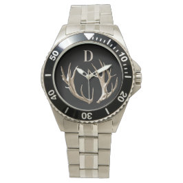 Mit Monogramm Antler Jäger Outdoorsman-Geschenk Uh Armbanduhr