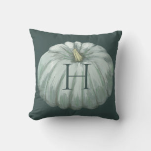 Mit Monogramm Aquamariner Fall Pumpkin Kissen