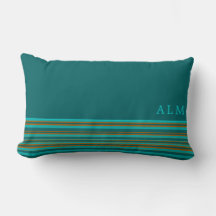 Mit Monogramm Aquamarines Türkis & Orange Streifen