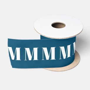 mit Monogramm aquamarines Weiß Satinband