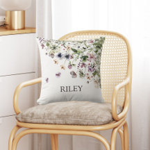 Mit Monogramm Aquarellfarben Lila Wildblumen