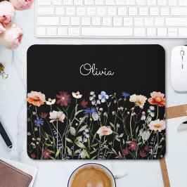 Mit Monogramm Aquarellfarben - Wildblume Wiese Mousepad