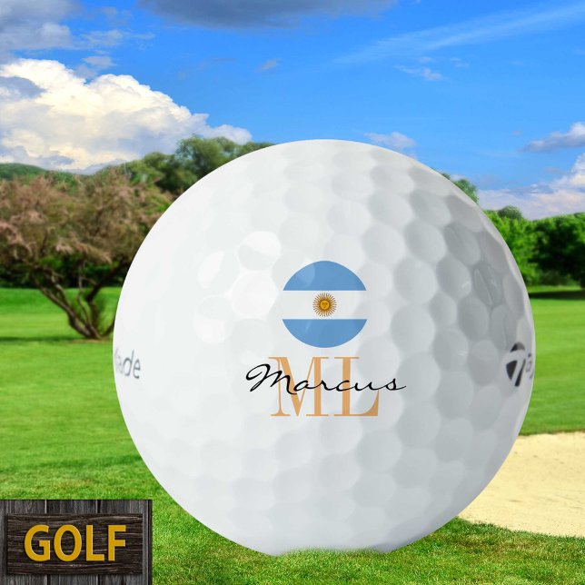 Mit Monogramm Argentiniens Flagge & Argentiniens G Golfball (Von Creator hochgeladen)