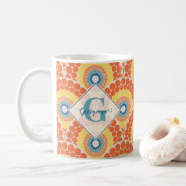 Mit Monogramm Art Deco Sommer Radiant Mandala Kaffeetasse