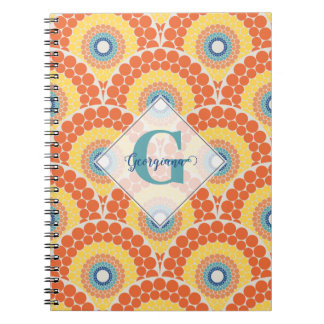 Mit Monogramm Art Deco Sommer Radiant Mandala Notizblock