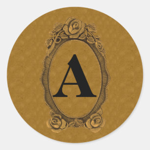 Mit Monogramm Aufkleber in Gold und Schwarz