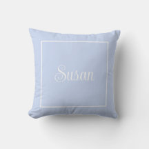 Mit Monogramm Baby Blue Throw Kissen