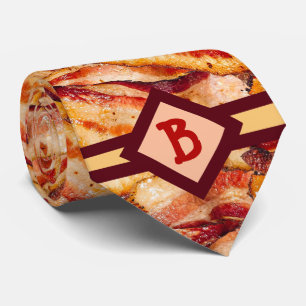 Mit Monogramm Bacon Muster Funny Gag Geschenk Krawatte
