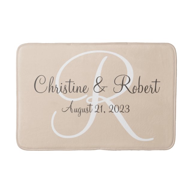 Mit Monogramm Bademantel Badematte (Vorderseite)