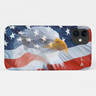 Mit Monogramm Bald Eagle American Flag Patriotic Case-Mate iPhone Hülle