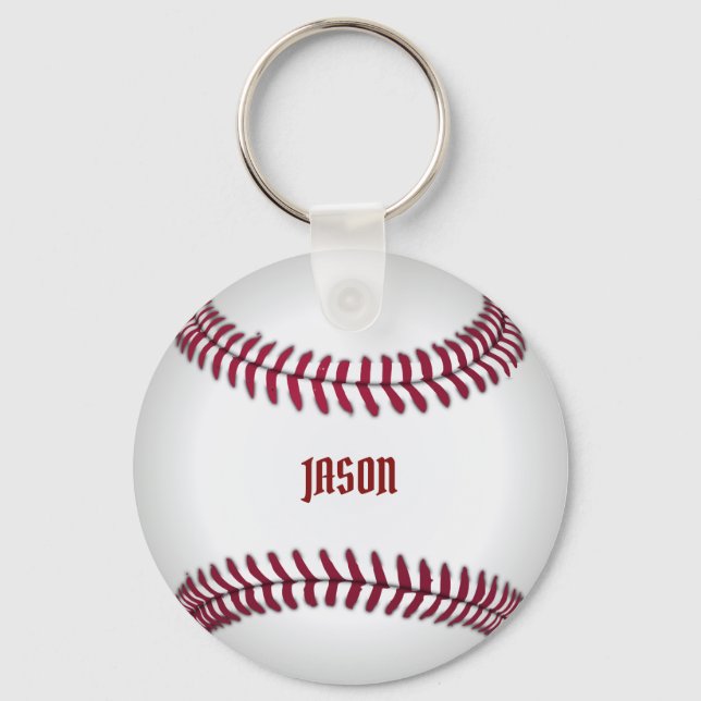 Mit Monogramm Baseball Schlüsselanhänger (Vorderseite)