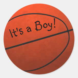 Mit Monogramm Basketball Runder Aufkleber