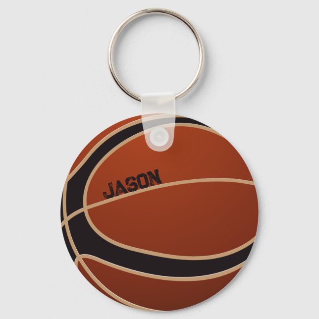 Mit Monogramm Basketball-Schlüsselanhänger Schlüsselanhänger (Vorderseite)